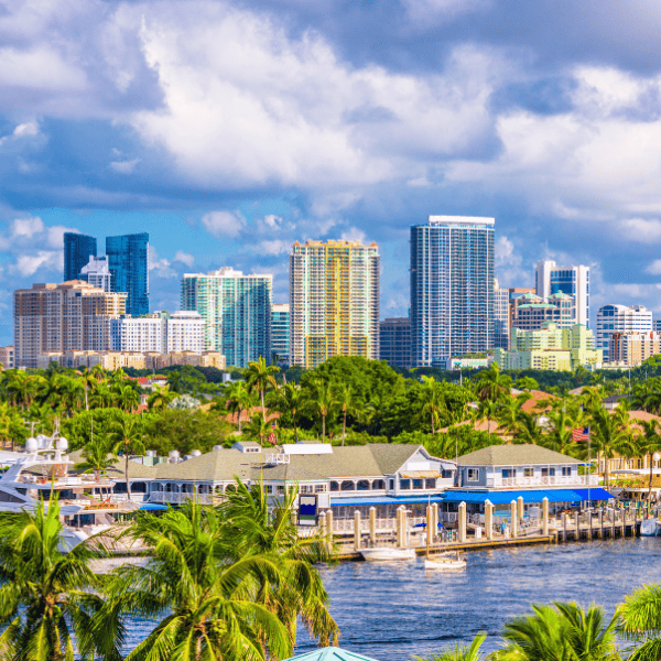 fort lauderdale view of city and water canal