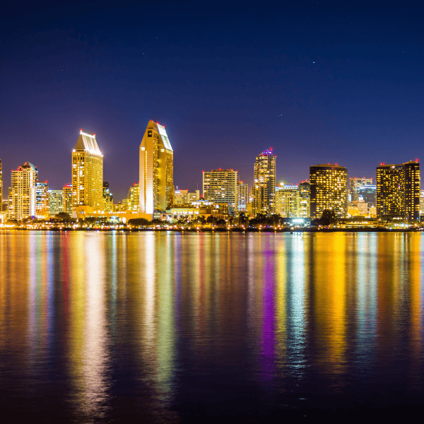 san diego harbor at night